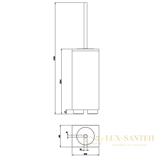 ерш напольный черный gessi inverso accessories 20844.727, brass brushed pvd