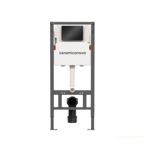 инсталляция для унитаза ceramica nova balance cn121002mb с панелью смыва square, черный матовый
