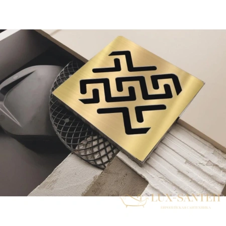 душевой трап berges platz antik 092161 148x148/50 мм, золото