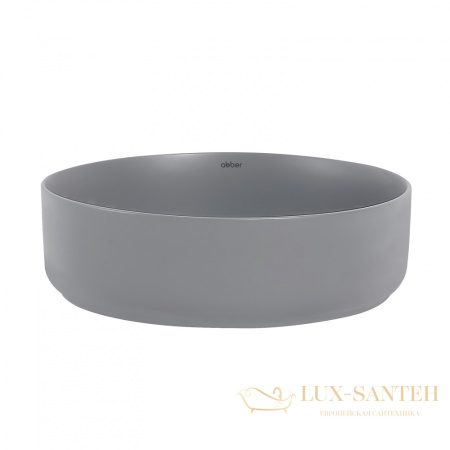 раковина накладная abber bequem ac2109mg, 40х40 см, серый матовый 