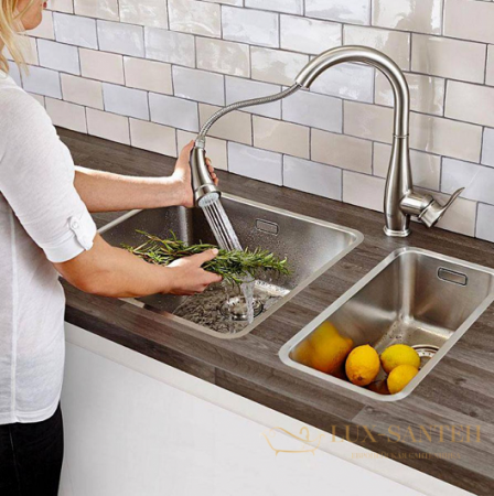 смеситель grohe parkfield 30215dc1 для мойки, сталь