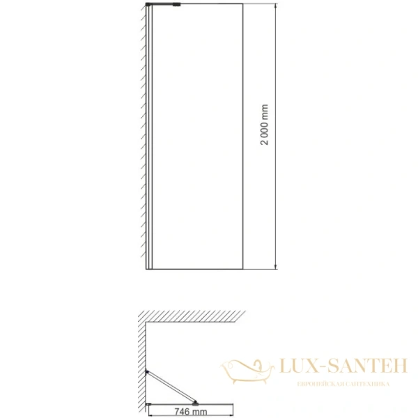 неподвижная перегородка wasserkraft aller 10h06-rp80 fixed 80 см 