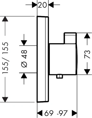 термостатический смеситель для душа (внешняя часть) hansgrohe select highflow 15760140 шлифованная бронза