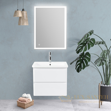 тумба под раковину belbagno albano-cer albano-cer-600-2c-so-bl 60 см подвесная, bianco lucido