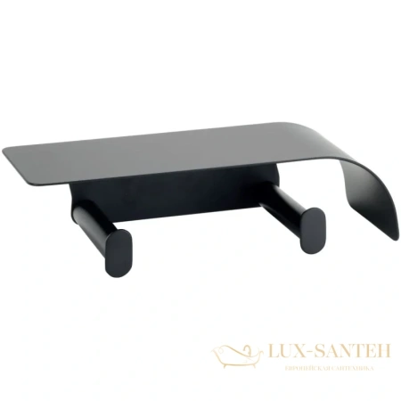 держатель туалетной бумаги bemeta organic 167112160 с полкой для телефона, двойной, черный матовый