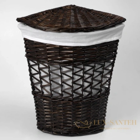 плетеная корзина wasserkraft salm wb-270-l для белья, темно-коричневый