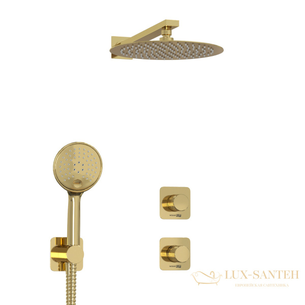 душевая система встраиваемая для душа 248 мм wasserkraft ems a7651.303.183.208.280.197.207, золото