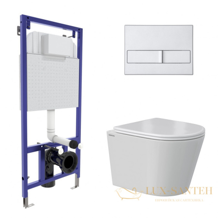 комплект berges 043374: подвесной унитаз vita с системой инсталляции novum 525 и панелью смыва, хром матовый