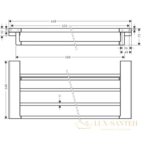 держатель для полотенец hansgrohe addstoris 41751990 полированное золото