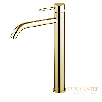 смеситель для раковины fima carlo frattini spillo up, f3031/hxsos, золото брашированное