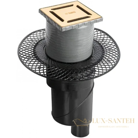 душевой трап berges platz norma 092058 99x99/50 мм, золото