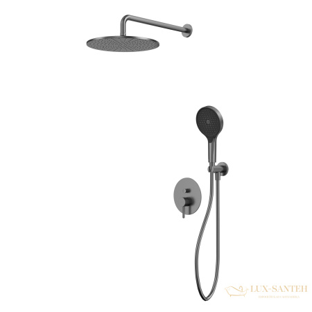 душевая система для душа скрытого монтажа whitecross y, yset04topgm, оружейная сталь