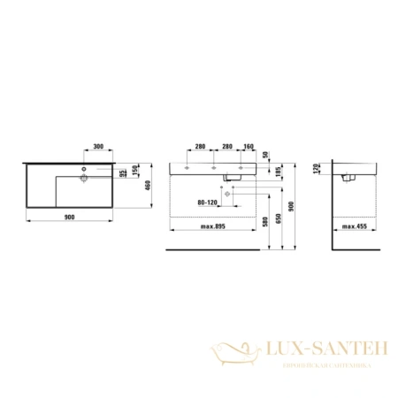 раковина laufen kartell by 90x46 см, белый