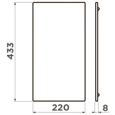 разделочная доска 43,3x22x0,8 см omoikiri cb-sintesi-m-wd 4999097 43,3x22x0,8 см, дерево