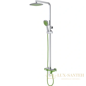 душевая система d&k berlin.humboldt da1433712a02 200 мм, хром/зеленый