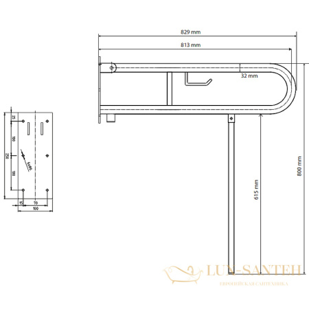 поручень bemeta help 301102281n, хром