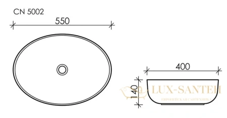 раковина ceramica nova element cn5002 55x40 см, белый