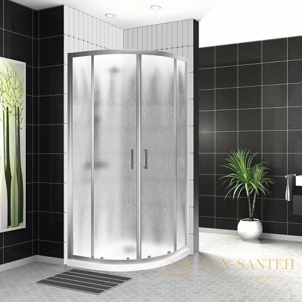 душевой уголок belbagno uno uno-195-r-2-100-ch-cr 100х100 см профиль хром, стекло шиншилла