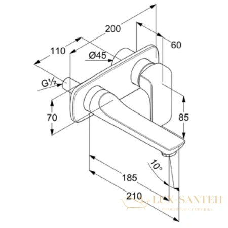 смеситель для раковины kludi ameo 412440575 без донного клапана, хром