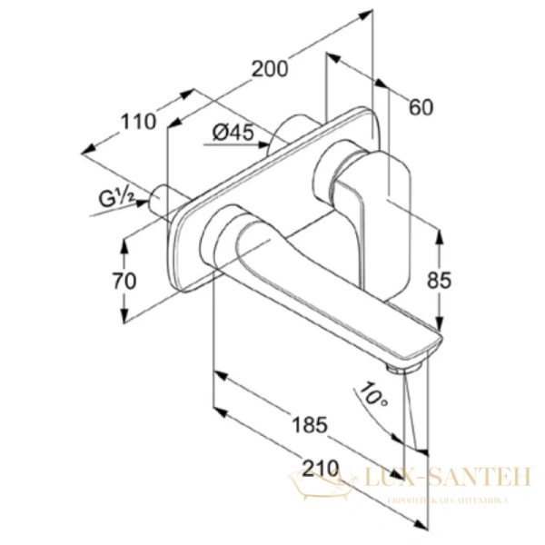 смеситель для раковины kludi ameo 412440575 без донного клапана, хром