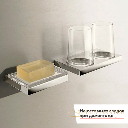мыльница для ванной keuco edition 11 11155059000 с держателем, хрустальное стекло/латунь, никель шлифованный