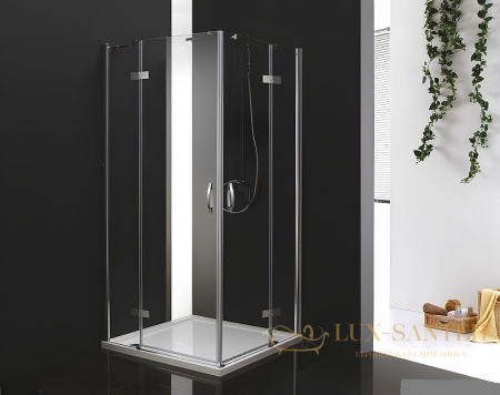 душевой уголок cezares bergamo bergamo-w-a-2-90-c-cr 90x90 профиль хром, стекло прозрачное