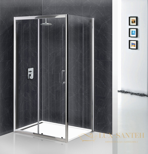 душевой уголок belbagno uno uno-195-ah-1-100/80-c-cr 100х80 см профиль хром, стекло прозрачное