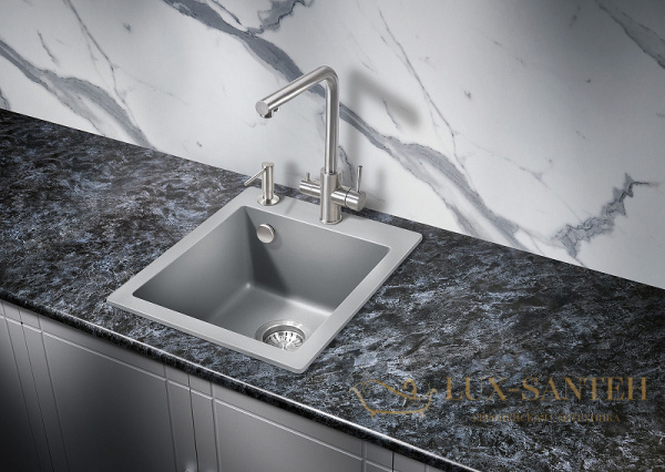 кухонная мойка milacio murcia mc.77043 42 см, серый металлик