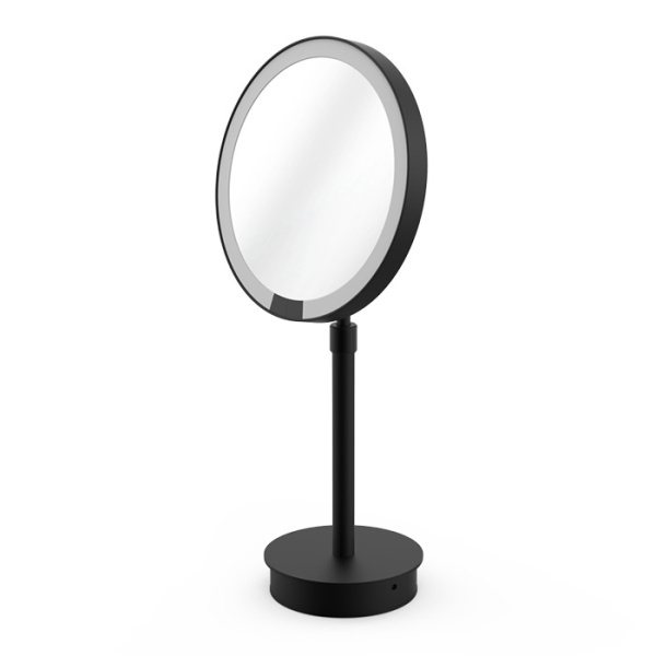 зеркало косметическое decor walther round just look sr 0121960 с подсветкой, черный матовый