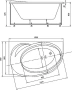 акриловая ванна aquatek бетта 150х95 bet150-0000041 (левая, без гидромассажа, с фронтальным экраном, вклеенный каркас)