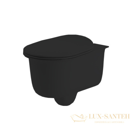 сиденье artceram chic cha001 17 73 для унитаза с крышкой softclose, черный матовый/петли золото