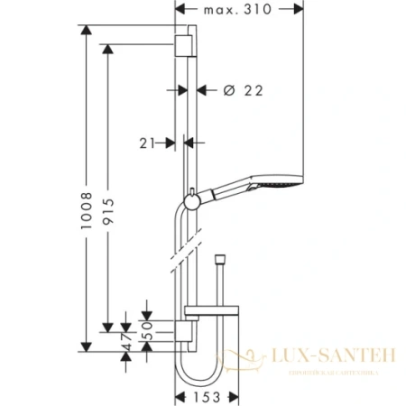 душевой гарнитур hansgrohe raindance select s 120 3iet 26631000 хром