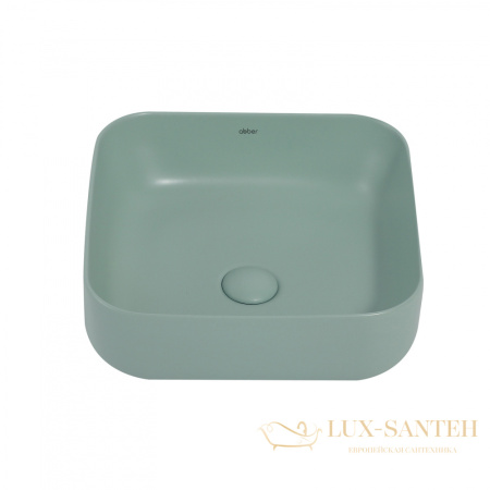 раковина накладная abber rechteck ac2211mcg, 38,5х38,5 см, светло-зеленый матовый