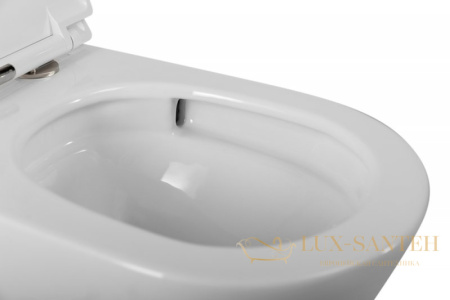 унитаз подвесной cezares liner czr-3808-53-th-tor/sc, безободковый, смыв торнадо, с сиденьем микролифт, белый