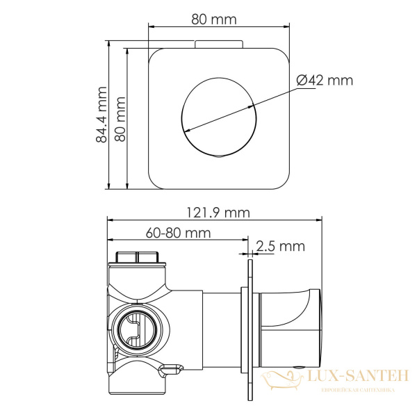 душевая система встраиваемая для душа 250 мм wasserkraft asphe  a7751.287.338.329.290.292.291, розовое золото