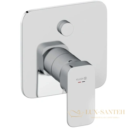 смеситель kludi renon 427590575 для ванны и душа встраиваемый с автоматическим переключателем воды push&switch, хром