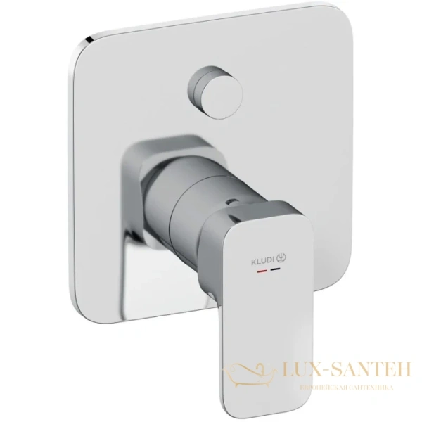 смеситель kludi renon 427590575 для ванны и душа встраиваемый с автоматическим переключателем воды push&switch, хром