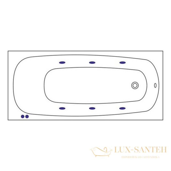 ванна whitecross layla 170x75 "soft", 0102.170075.100.soft.cr, белый