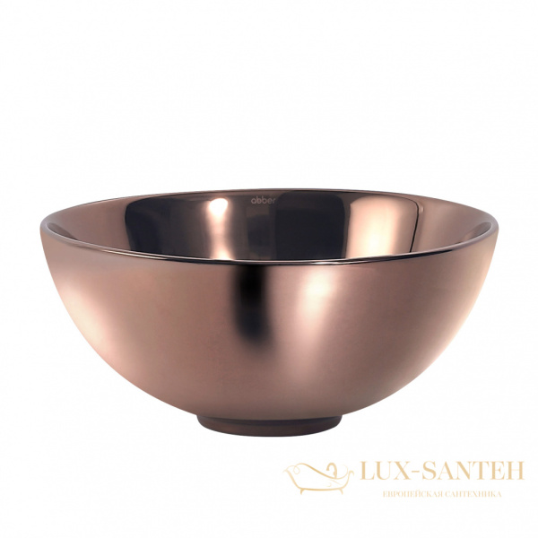 раковина накладная abber bequem ac2106rg, 32х32 см, розовое золото