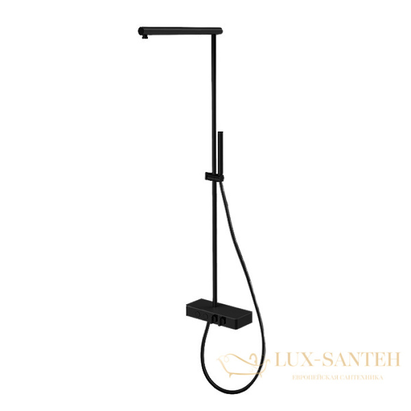 душевая система для душа fima carlo frattini switch f5931ns, с термостатом, черный матовый