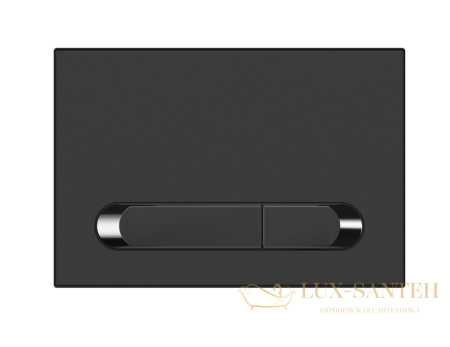кнопка cersanit estetica пластик черный матовый с рамкой хром, 64112, черный