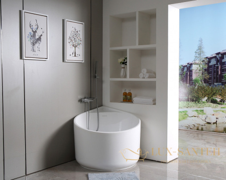 ванна акриловая свободностоящая abber ab9305, белый глянцевый