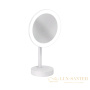 зеркало косметическое  kludi vela r 5899553f настольное, с led-подсветкой 4,5w, 3х кратное увеличение, белый матовый