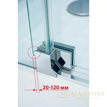 душевой уголок cezares slider-ah-1 slider-ah-1-100-90/100-c-cr 90-100x99,5 см, стекло прозрачное