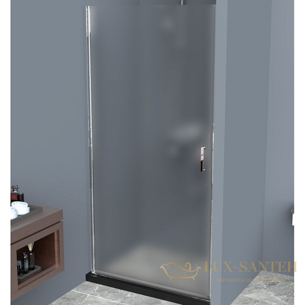 душевая дверь belbagno uno uno-b-1-100-p-cr 100 см профиль хром, стекло рифленое