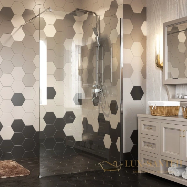 неподвижная перегородка wasserkraft rossel 28w39 90 см, хром