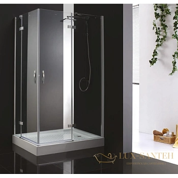 душевой уголок cezares bergamo-ah-2 bergamo-w-ah-2-120/90-p-cr-r 120x90 см, стекло рифленое