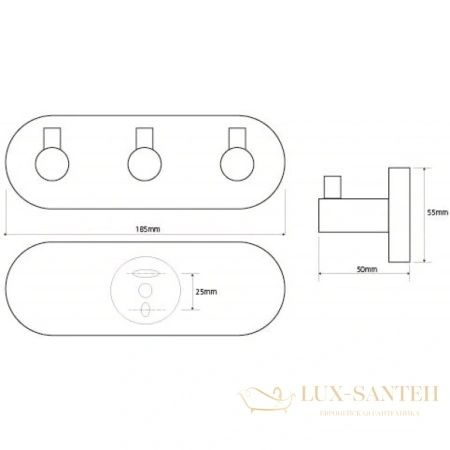 планка с крючками bemeta omega 104405232, хром