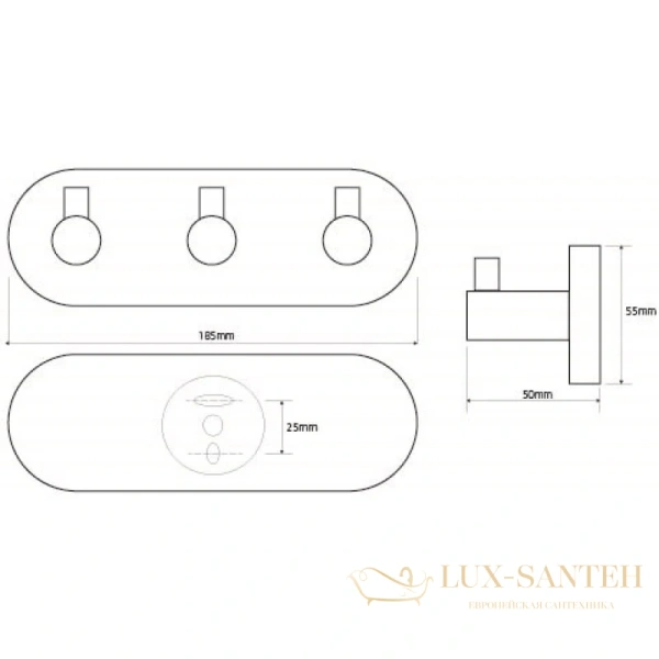 планка с крючками bemeta omega 104405232, хром