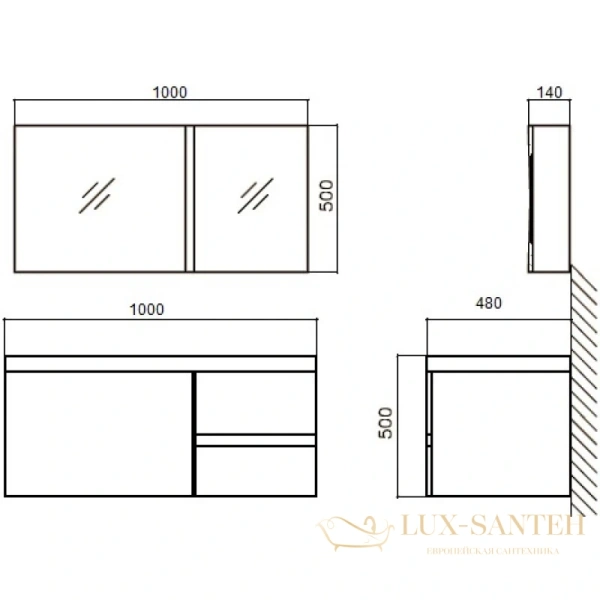 зеркальный шкаф belbagno bb1000pac/bl 100x50 см, белый глянец